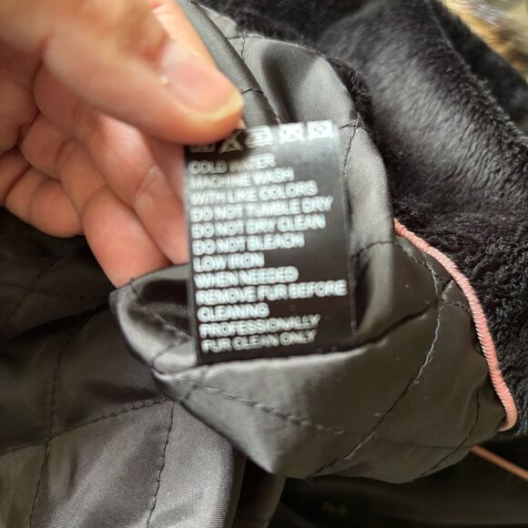 Company Ellen Tracy black raccoon  fur trim jacket size Large - Picture 4 of 11